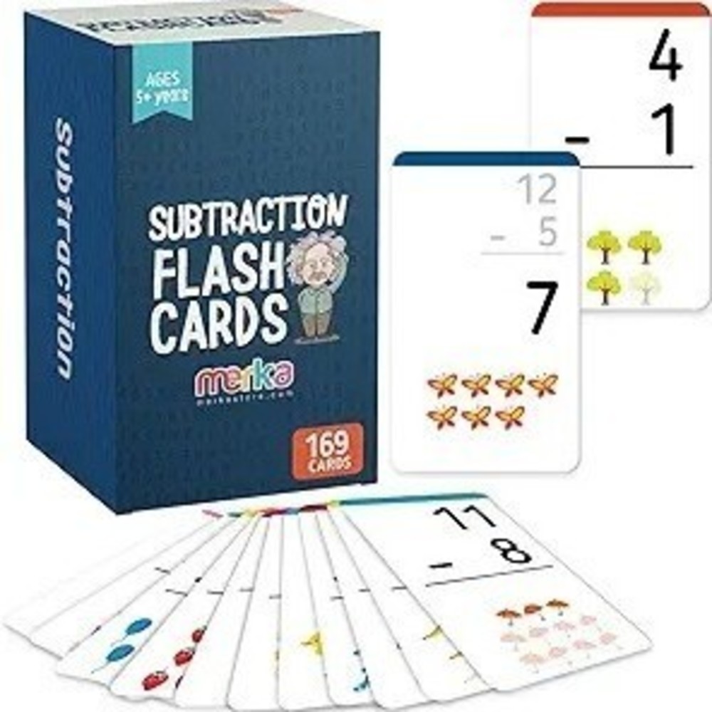MERKA SUBTRACTION FLASH CARDS - 169 CARDS